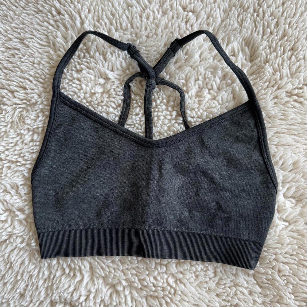 Offline by Aerie Crisscross Back Bralette Gray Size Small